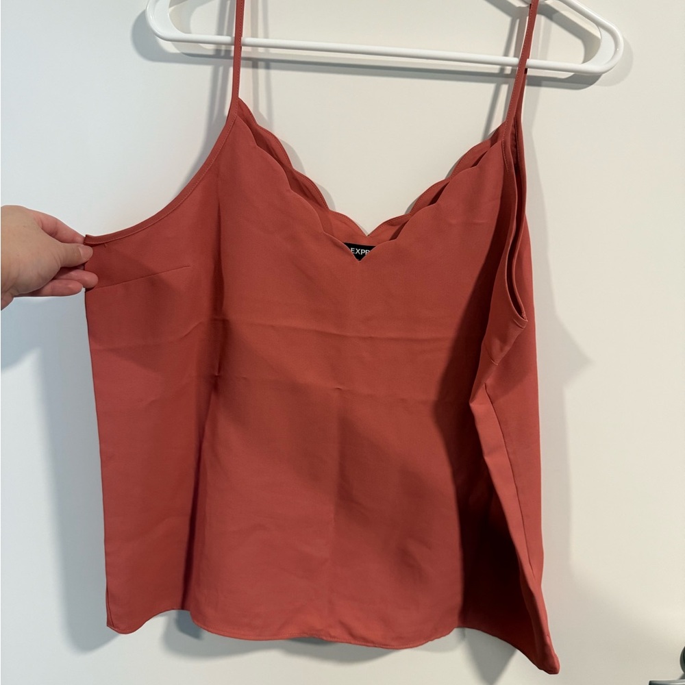 Express Coral Scalloped Cami Top